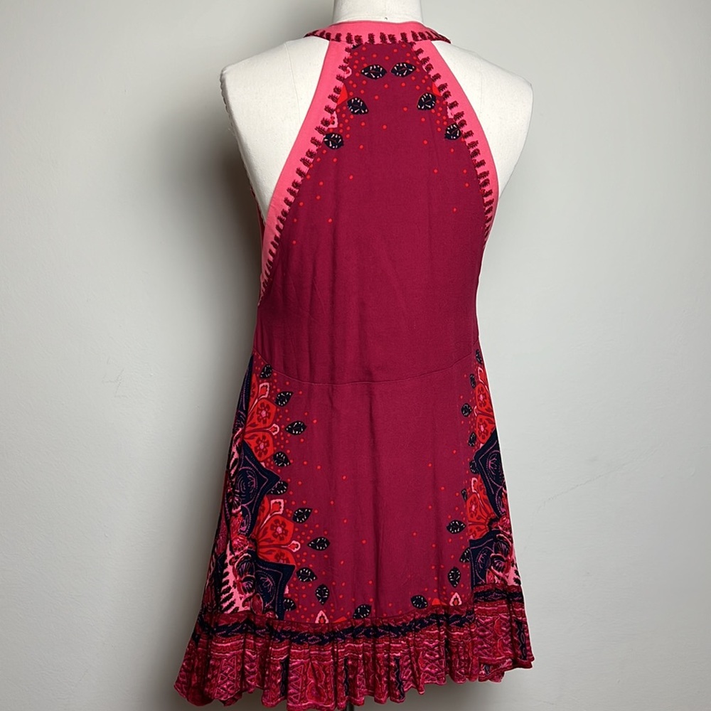 Free People “Steal the Sun” burgundy reversible sleeveless mini dress Size XS - Picture 5 of 5